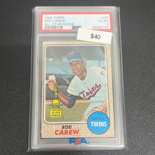 1968 MLB Topps Rod Carew All-Star Rookie PSA 4