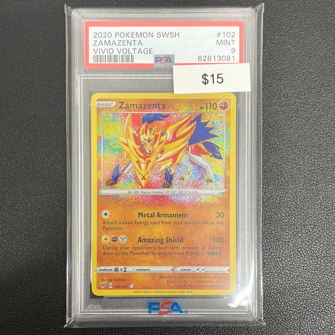 Pokémon Zamazenta Vivid Voltage 102/185 PSA 9