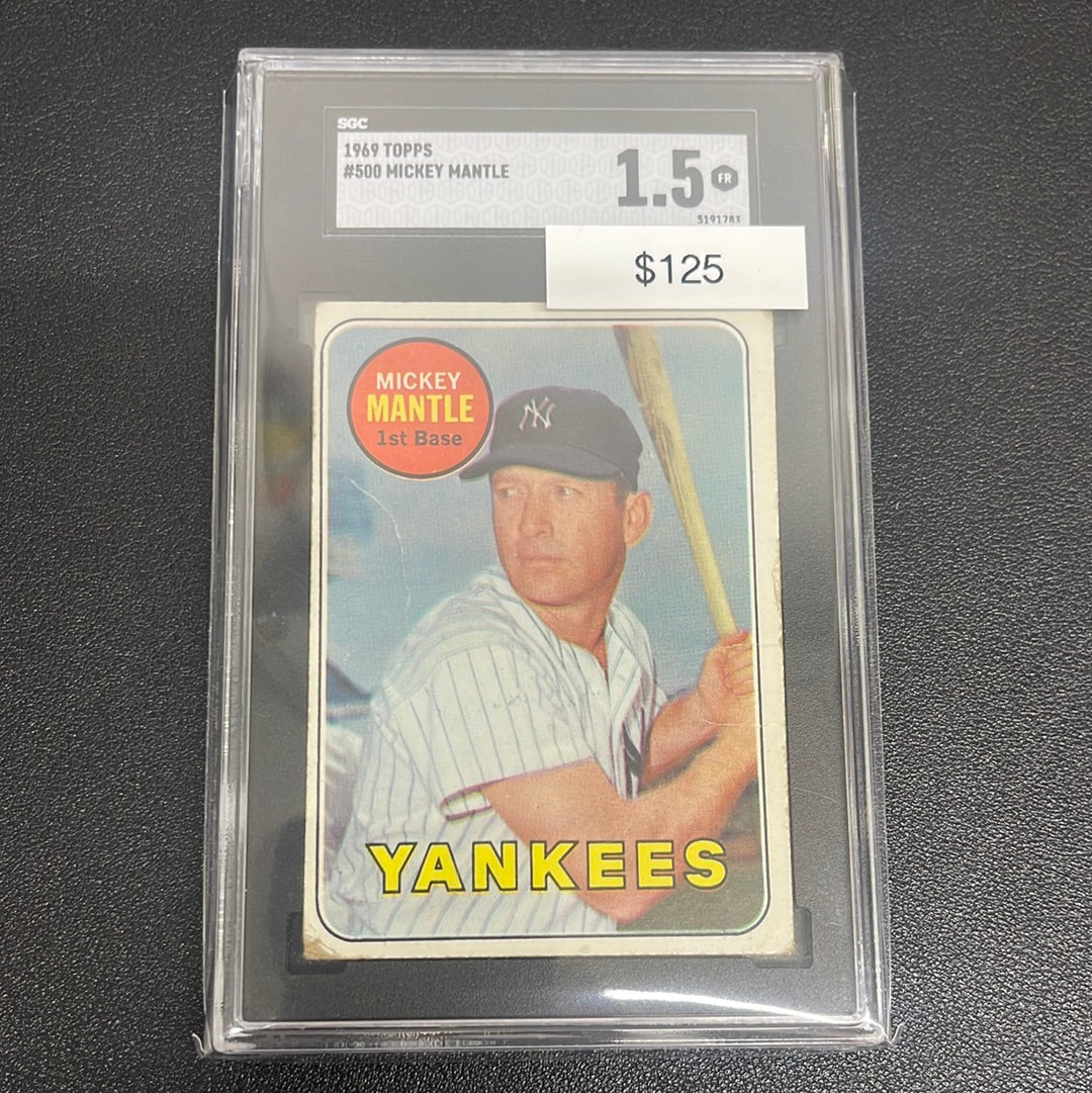 1969 MLB Topps Mickey Mantle SGC 1.5