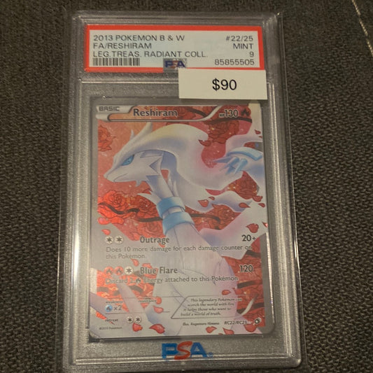 Pokémon Reshiram RC22/RC25 PSA 9