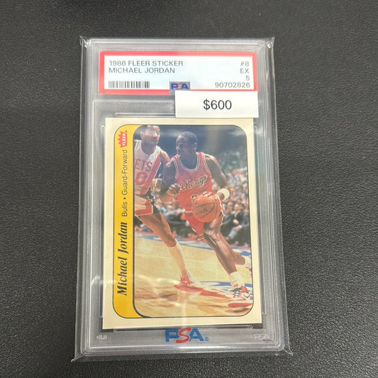 1986 Fleer sticker Michael Jordan PSA 5