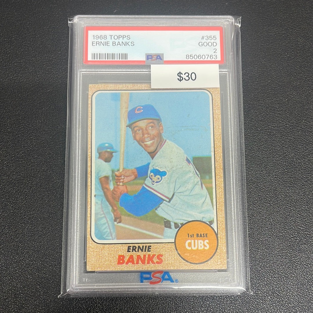 1968 MLB Topps Ernie Banks PSA 2