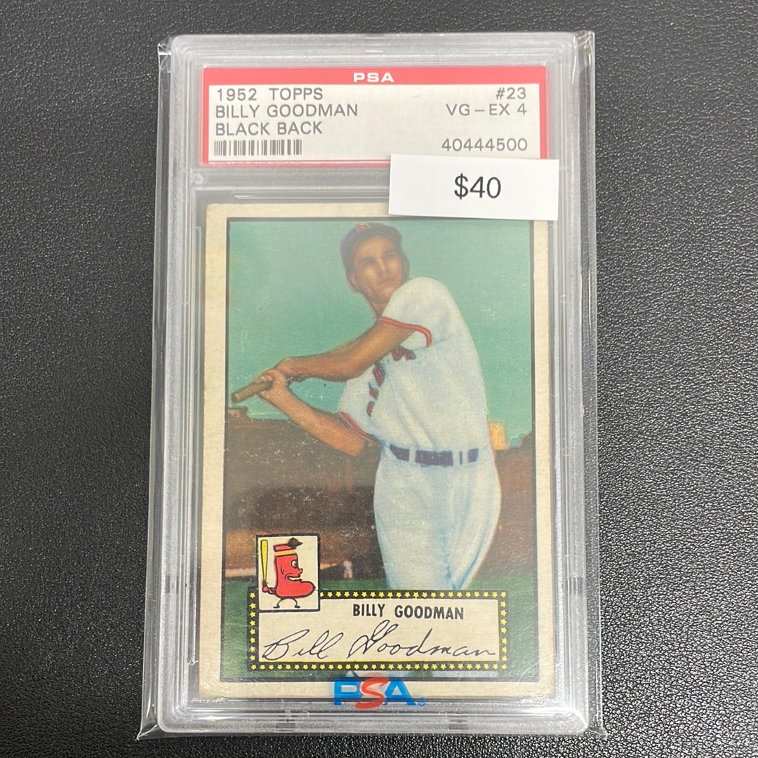 1952 Topps Billy Goodman Black Back PSA 4