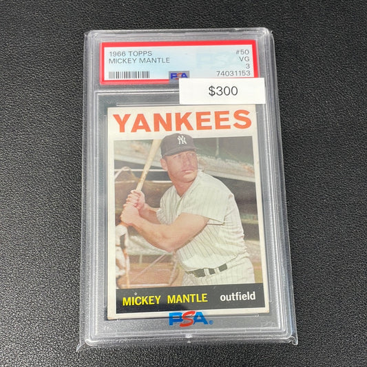 1966 MLB Topps Mickey Mantle PSA 3