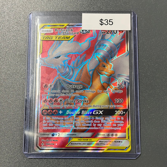 Pokémon Reshiram & Charizard GX Full Art Unbroken Bonds