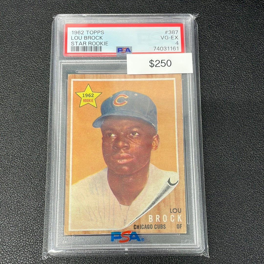 1962 MLB Topps Lou Brock Star Rookie PSA 4