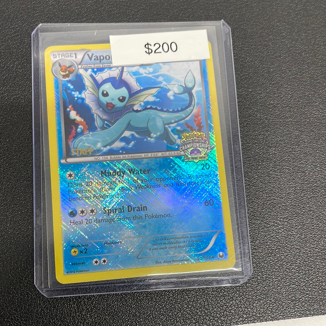 Pokemon Vaporeon staff promo state championship 25/108