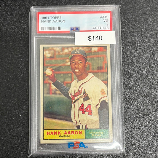 1961 MLB Topps Hank Aaron PSA 3