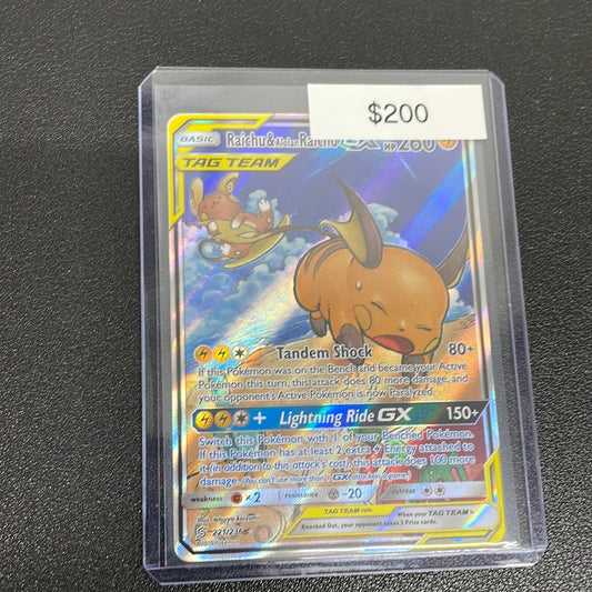 Pokemon Raichu & Alolan Raichu GX alt Art 221/236