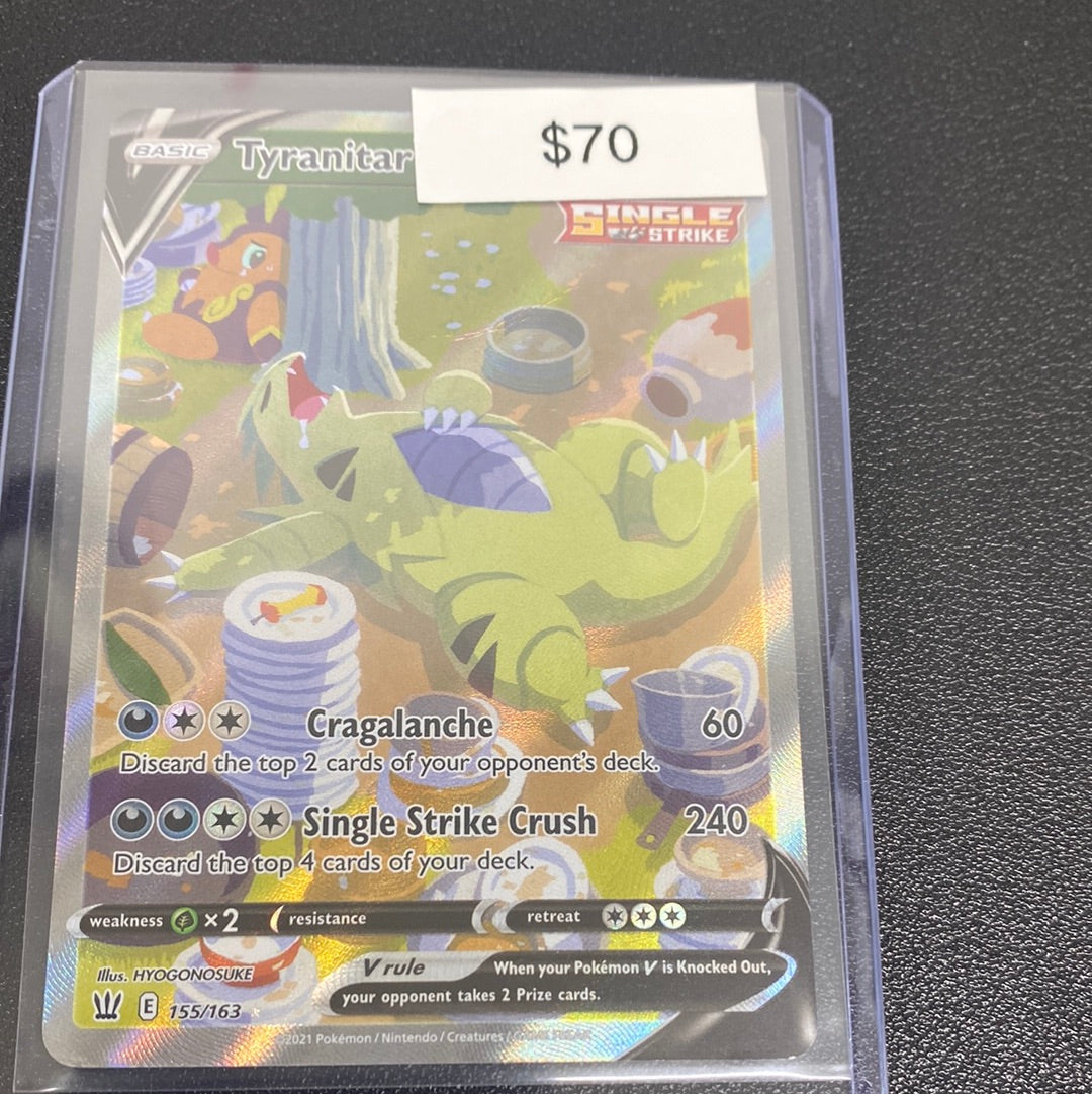 Pokémon Tyranitar V 155/163 damaged