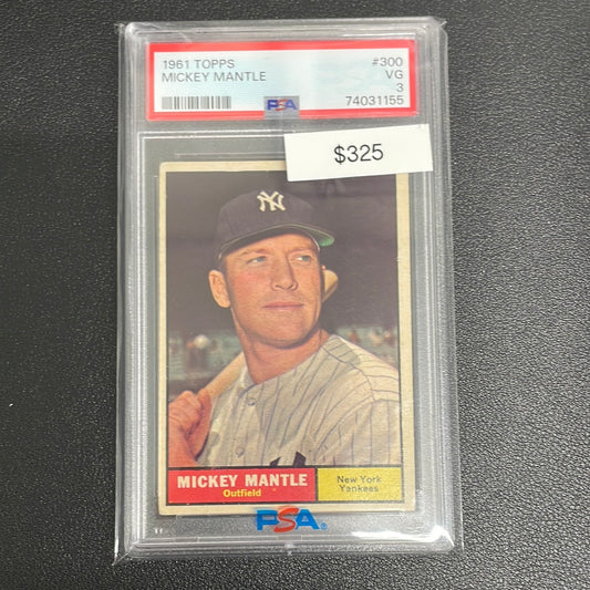 1961 MLB Topps Mickey Mantle PSA 3