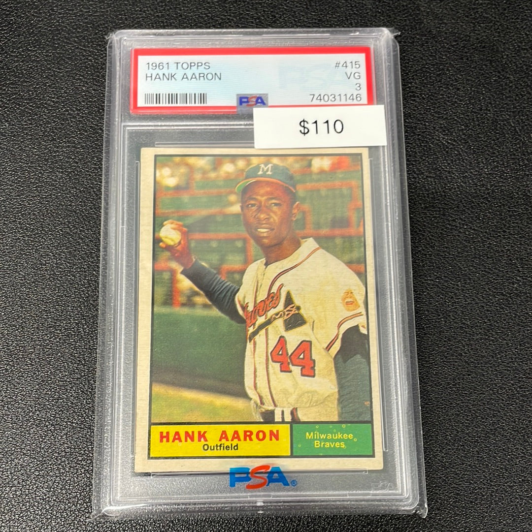 1961 MLB Topps Hank Aaron PSA 3