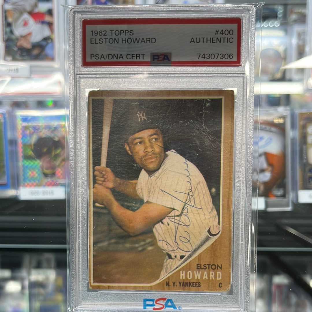 1962 MLB Topps Elston Howard PSA Authentic Auto