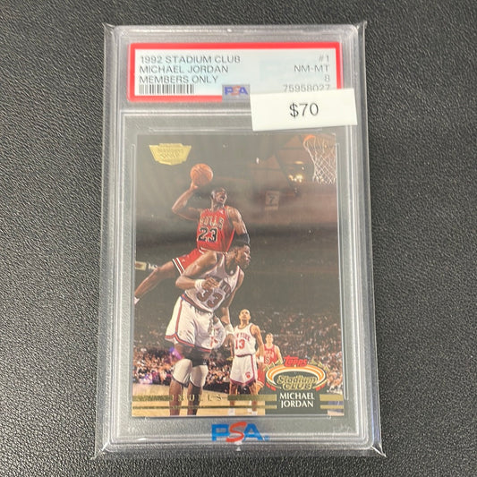 1992 NBA Stadium Club Michael Jordan Members Only PSA 8