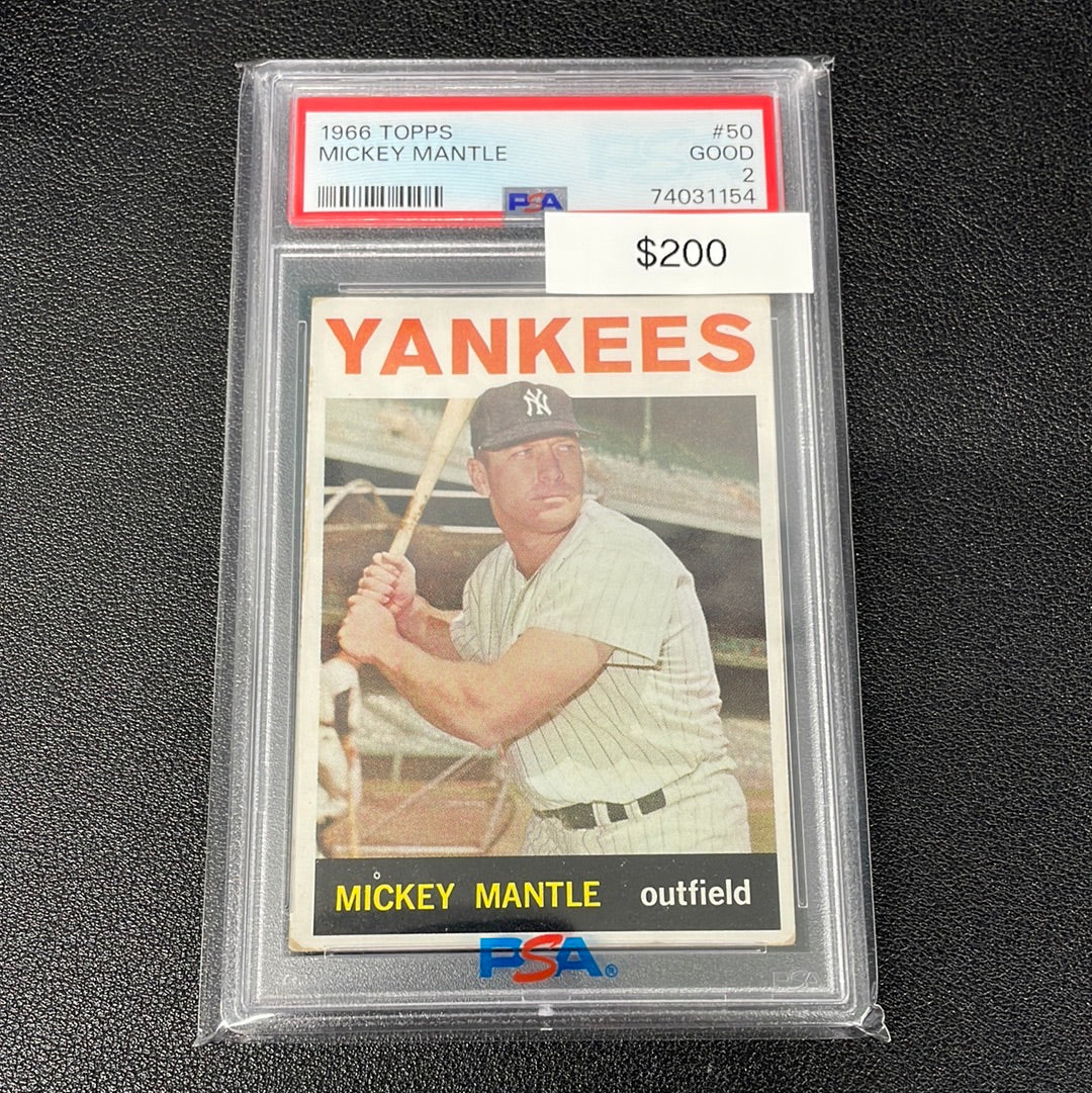 1966 MLB Topps Mickey Mantle PSA 2