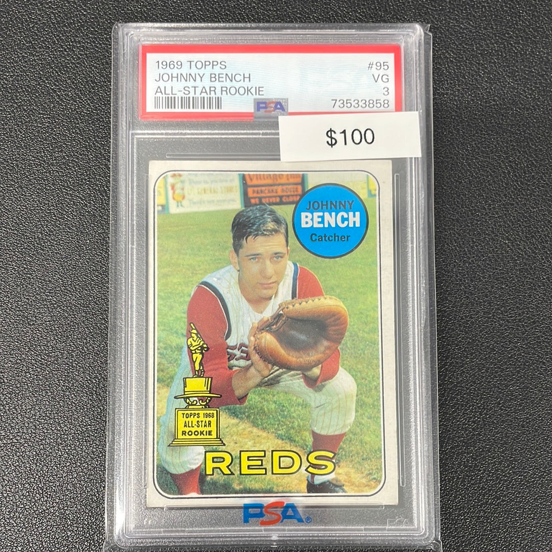 1969 MLB Topps Johnny Bench All-Star Rookie PSA 3