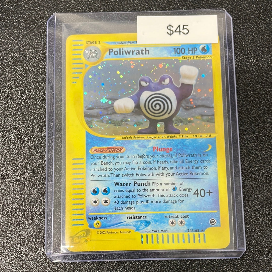 Pokémon Poliwrath Holo Expedition 24/165